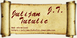 Julijan Tutulić vizit kartica
